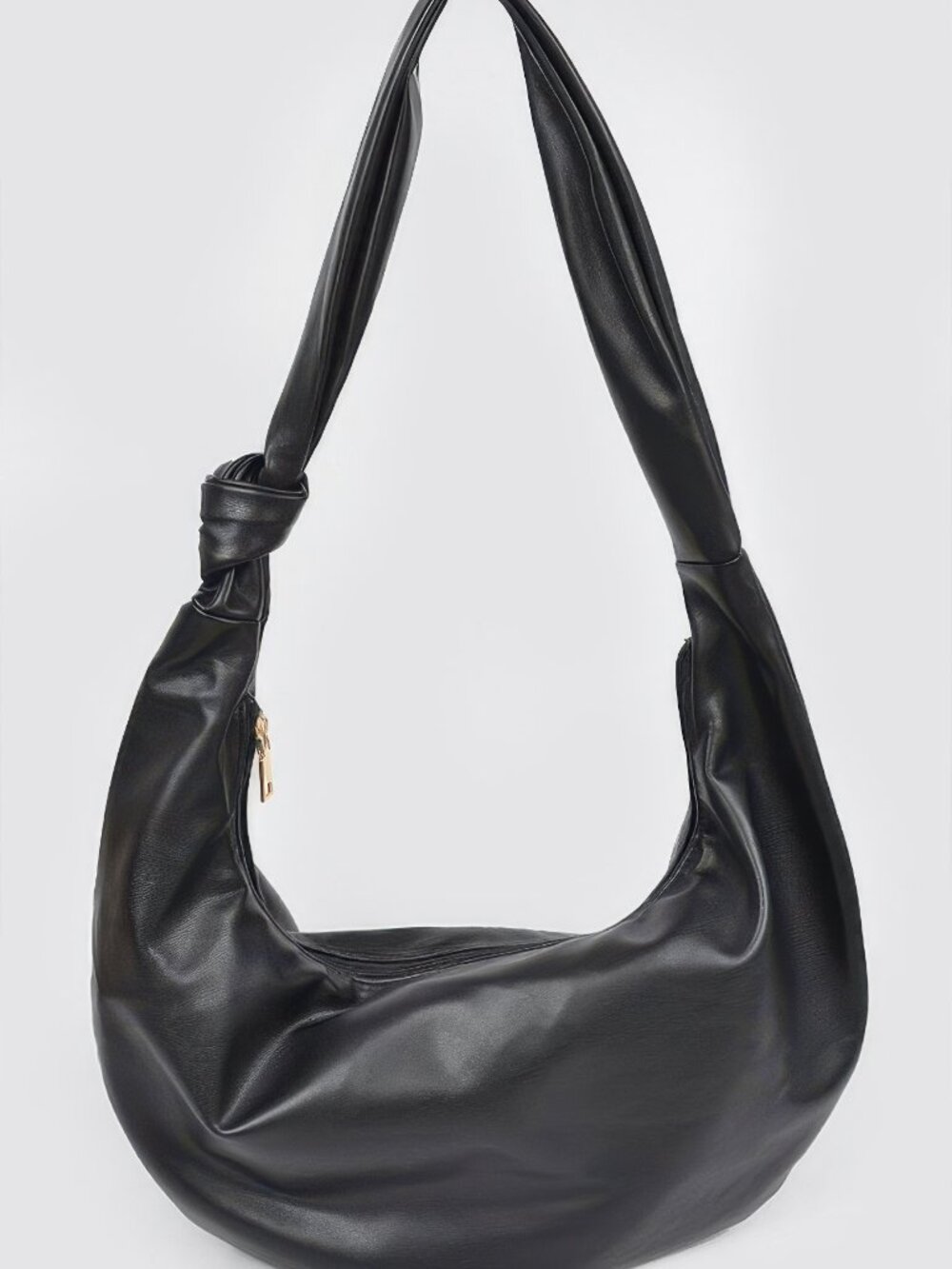 Faux Leather Hobo Bag